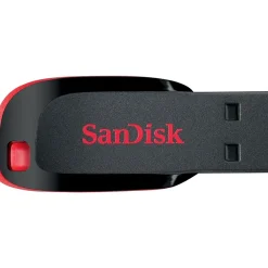 Clearance SanDisk Cruzer Blade 128GB USB 2.0 Type A Flash Drive, Black/Red (SDCZ50-128G-A46)