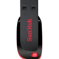 Online SanDisk Cruzer Blade 64GB USB 2.0 Type A Flash Drive, Black/Red (SDCZ50-064G-A46)