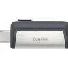 Sale SanDisk Ultra Dual Dual 128GB USB 3.1 Flash Drive, Gray (SDDDC2-128G-A46)