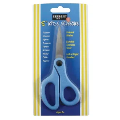 Scissors|Sargent Art 5" Student Stainless Steel Scissors, Pointed Tip, Blue, 12/Pack (SAR220905-12)