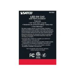 Satco Lighting 6-Watt Warm White LED Decorative Bulb, 6/Carton (S21252)