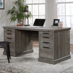 Computer Desks*Sauder Aspen Post 65"W Executive Computer Desk, (433677) Pebble Pine
