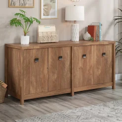 Storage Cabinets*Sauder Cannery Bridge 30"H Storage Credenza with 2 Shelves, Sindoori Mango (429513)