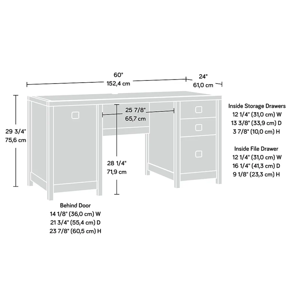 Computer Desks*Sauder Cannery Bridge 60"W Computer Desk, Sindoori Mango (429510)