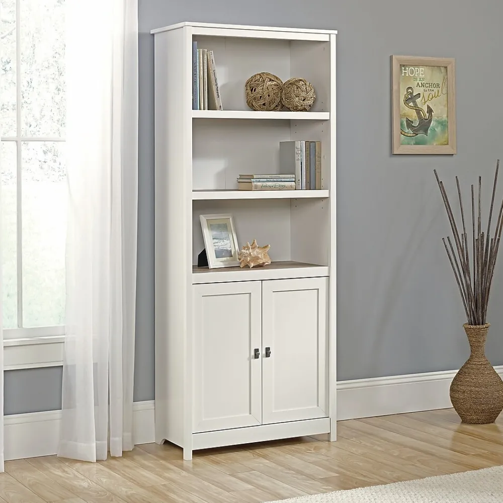 Bookcases*Sauder Cottage Road 71"H 5-Shelf Bookcase with Adjustable Shelves, Soft White (417593)
