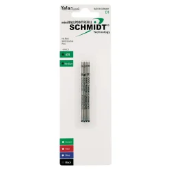Pens|Schmidt Ink Schmidt 635 Mini D1 Ballpoint Refill, fits Multifunction pens, Medium, Black, 4 Pack (SC58149)