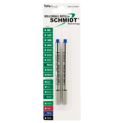 Pens|Schmidt Ink Schmidt P8120 Short Capless Rollerball Refill, Broad, Blue, 2 Pack (SC58134)