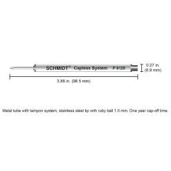 Pens|Schmidt Ink Schmidt P8120 Short Capless Rollerball Refill, Broad, Blue, 2 Pack (SC58134)