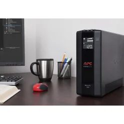 Schneider Electric Back UPS Pro Battery Backup and Surge Protector, Compact Tower, 1500VA, AVR, LCD, 120V, Black (BX1500M)