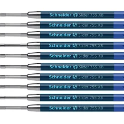 Pens|Schneider Slider 755 XB Ballpoint Pen Refill, Extra Broad Point, Blue Ink, Pack of 10 (PSY175503-10)