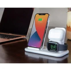 Base3 3-in-1 Wireless Charging Dock for Apple iPhone/Apple Watch/Apple AirPods, White (CSQ3N1WT-SP)<scosche Sale