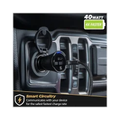 PowerVolt USB Car Charger for Most Smartphones, Black (CPDCC40-SP)<scosche