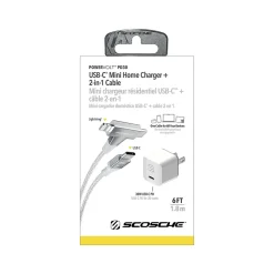 PowerVolt USB Type-C and Lightning Charging Cable, 6ft., White (HPD30HH6WT-SP)<scosche Outlet
