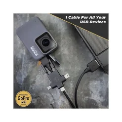 scosche SmartSync 3' USB Type-A to Micro-USB/Mini-USB/Mini-USB Type-B/USB Type-C Cable, Male to Male, Black (MMMC-SP)