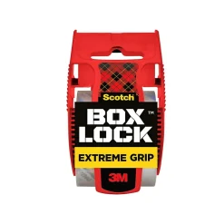 Sale Scotch Box Lock Heavy Duty Packing Tape with Dispenser, 1.88" x 22.2 yds., Clear (195)