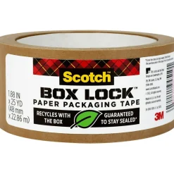 Online Scotch Box Lock Paper Packaging Tape, 1.88" x 25 yds., Brown (7850-23-8GC)