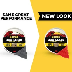 Sale Scotch Box Lock Shipping Packing Tape with Refillable Dispenser, 1.88 in x 54.6 yds., Clear (3950-RD)