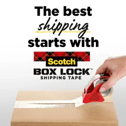 Outlet Scotch Box Lock Shipping Packing Tape, 1.88 in x 54.6 yds., Clear, 3/Pack (3950-3)