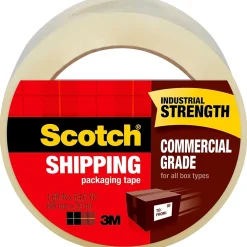 Clearance Scotch Commercial Grade Shipping Packing Tape, 1.88" x 54.6 yds., Clear (3750)