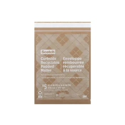Outlet Scotch Curbside Recyclable Padded Mailer, 10.5" x 16", Tan (CR-5-1)