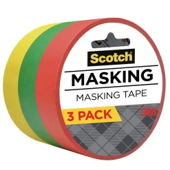 Sale Scotch Expressions Light Masking Tape, 0.94 x 20 yds., Yellow/Green/Red, 3/Pack (3437-3PRM)