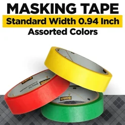 Sale Scotch Expressions Light Masking Tape, 0.94 x 20 yds., Yellow/Green/Red, 3/Pack (3437-3PRM)