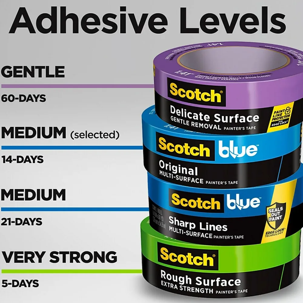 Scotch Safe Release Painter's Tape, 2" x 60 yds., Blue, 12 Rolls/Pack (2090-48EC)
