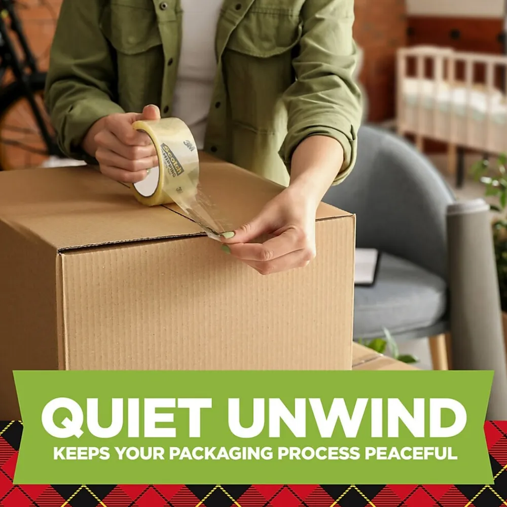 Scotch Sure Start Shipping Packing Tape with Dispenser, 1.88" x 38.2 yds., Clear (3450S-RD)