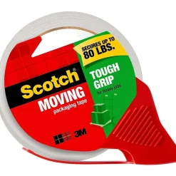 Best Scotch Tough Grip Moving Packing Tape with Dispenser, 1.88" x 38.2 yds., Clear (3500S-RD)