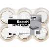 Scotch Ultra Clear Mailing Packaging Tape, 1.88" x 54.6 yds., Clear, 6 Pack (3250-6)