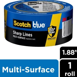 Hot ScotchBlue Sharp Lines 1.88" x 60 yds. Medium Painter Tape, Blue (2093-48EC)