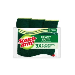 Heavy Duty Sponge with Scrubber, Green/Yellow, 3 Sponges/Pack (HD3)<Scotch-Brite Outlet