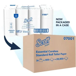 2 Ply Coreless Toilet Paper, White, 800 Sheets/Roll, 36 Rolls/Carton (07001)<Scott Sale