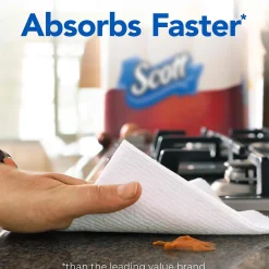 Scott Choose-A-Sheet Kitchen Roll Paper Towels, 1-ply, 102 Sheets/Roll, 6 Mega Rolls/Pack (16447/55413)