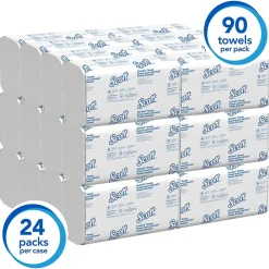 Scott Control Plus+ Slimfold Recycled Multifold Paper Towels, 1-ply, 90 Sheets/Pack, 24 Packs/Carton (04442)