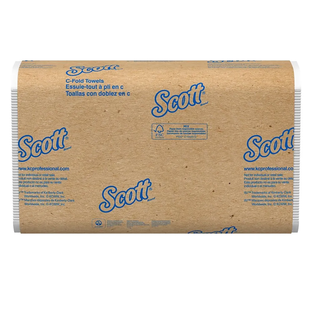 Scott Essential Recycled C-Fold Paper Towels, 1-ply, 200 Sheets/Pack, 9 Packs/Carton (03623)