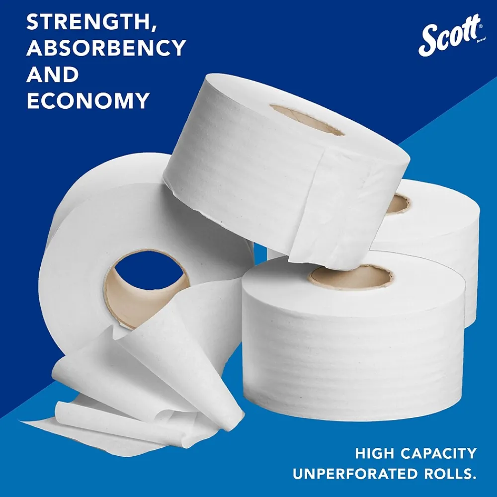 Essential Recycled Jumbo Toilet Paper, 2-ply, White, 4 Rolls/Case (03148)<Scott Discount
