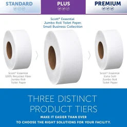Essential Recycled Jumbo Toilet Paper, 2-ply, White, 4 Rolls/Case (03148)<Scott Discount