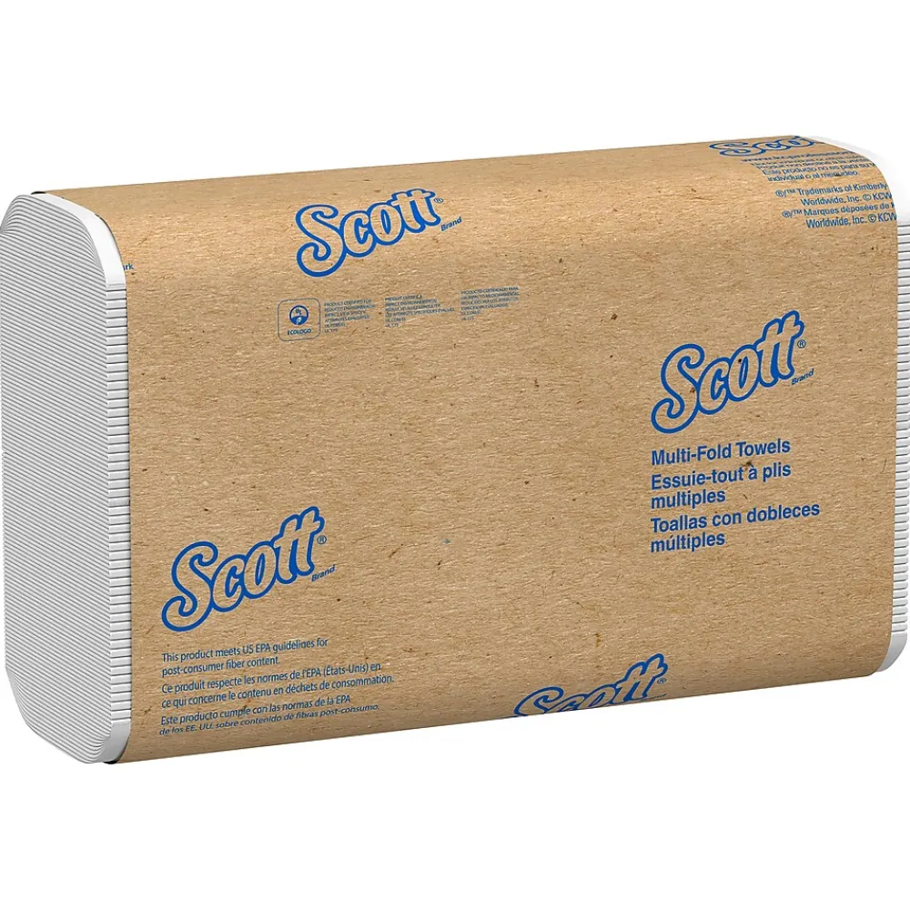 Scott Essential Recycled Multifold Paper Towels, 1-ply, 250 Sheets/Pack, 16 Packs/Carton (1840)