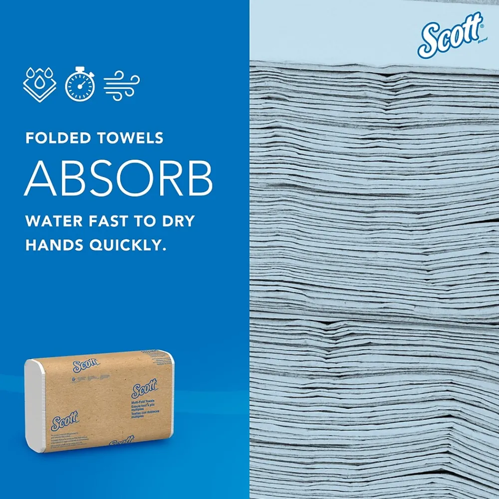 Scott Essential Recycled Multifold Paper Towels, 1-ply, 250 Sheets/Pack, 16 Packs/Carton (1840)