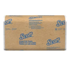 Scott Essential Recycled Single Fold Paper Towels, 1-ply, 250 Sheets/Pack, 16 Packs/Carton (01700)