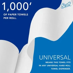 Scott Essential Recycled Hardwound Paper Towels, 1-ply, 1000 ft./Roll, 6 Rolls/Carton (01005)