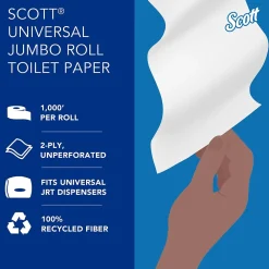 Essential Recycled Jumbo Toilet Paper, 2-ply, White, 12 Rolls/Case (67805)<Scott Sale