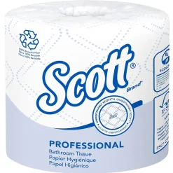 Essential Recycled Toilet Paper, 2-ply, White, 473 Sheets/Roll, 80 Rolls/Case (13217)<Scott New