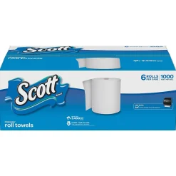 Scott Hardwound Paper Towels, 1-ply, 1000 ft./Roll, 6 Rolls/Carton (KCC10191)