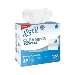 Paper Cleaning Wipers, 8.34" x 12.5", White, 176 Wipers/Box (Towel, wiper 176 ct)<Scott