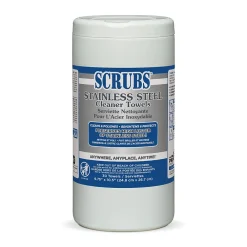 Stainless Steel Cleaner Polish Dual-Sided 9.75" x 10.5" Wipes, 30/Pack (ITW91930)<Scrubs Sale