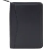 Leather Padfolio with Zipper Closure, Black (5019Z-11-24-F)<Scully Discount