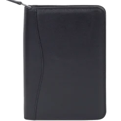 Leather Padfolio with Zipper Closure, Black (5019Z-11-24-F)<Scully Discount