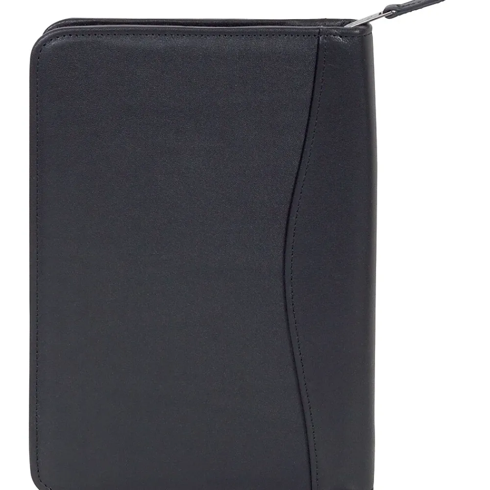 Leather Padfolio with Zipper Closure, Black (5019Z-11-24-F)<Scully Discount